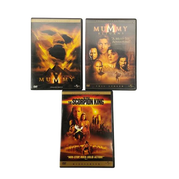 The Mummy The Mummy Returns The Scorpion King DVD Movie Lot Of 3 Fraser The Rock - Picture 1 of 9